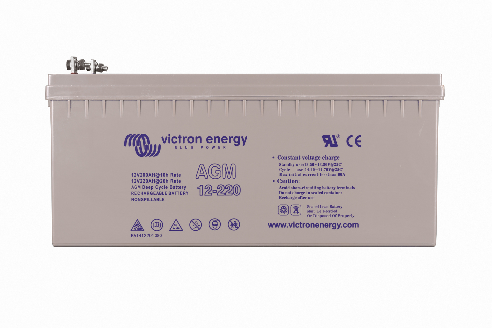 12V/220Ah AGM Deep Cycle Battery (M8) - Victron